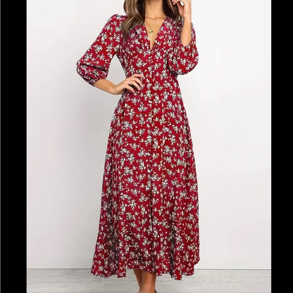 Vacation Ditsy Floral Print Dress